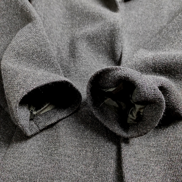 Talbots Merino Wool Open Front Blazer Collared Career Jacket Charcoal Gray 10 - Picture 8 of 12